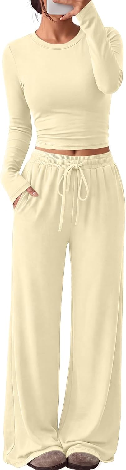 Trendy Queen Women's 2 Piece 2026 Fall Fashion Lounge Set with Pockets
