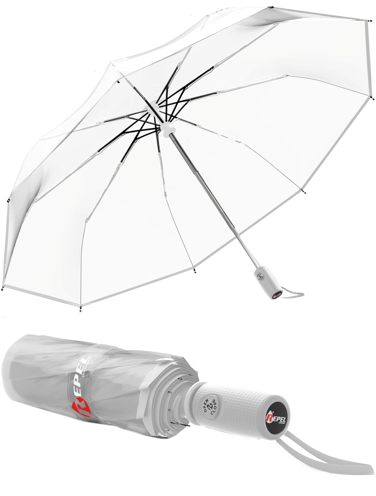 Windproof Travel Umbrella - Compact & Withstands Winds up to 100MPH, Strongest Premium Auto Folding Umbrella for Rain and Sun - Durable, Light & Portable for Women & Men, Fits Backpack & Cars