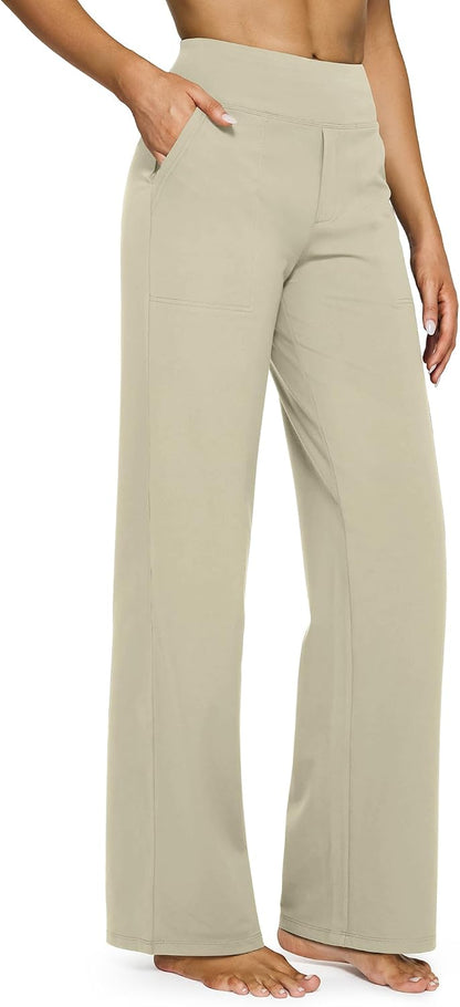G4Free Yoga Pants for Women Wide Leg Pants with Pockets High Waisted