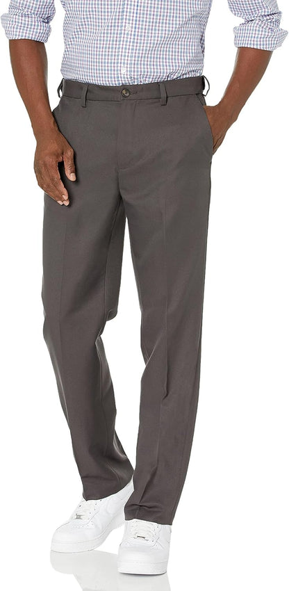 Amazon Essentials Men's Classic-Fit Expandable-Waist Flat-Front Dress Pants