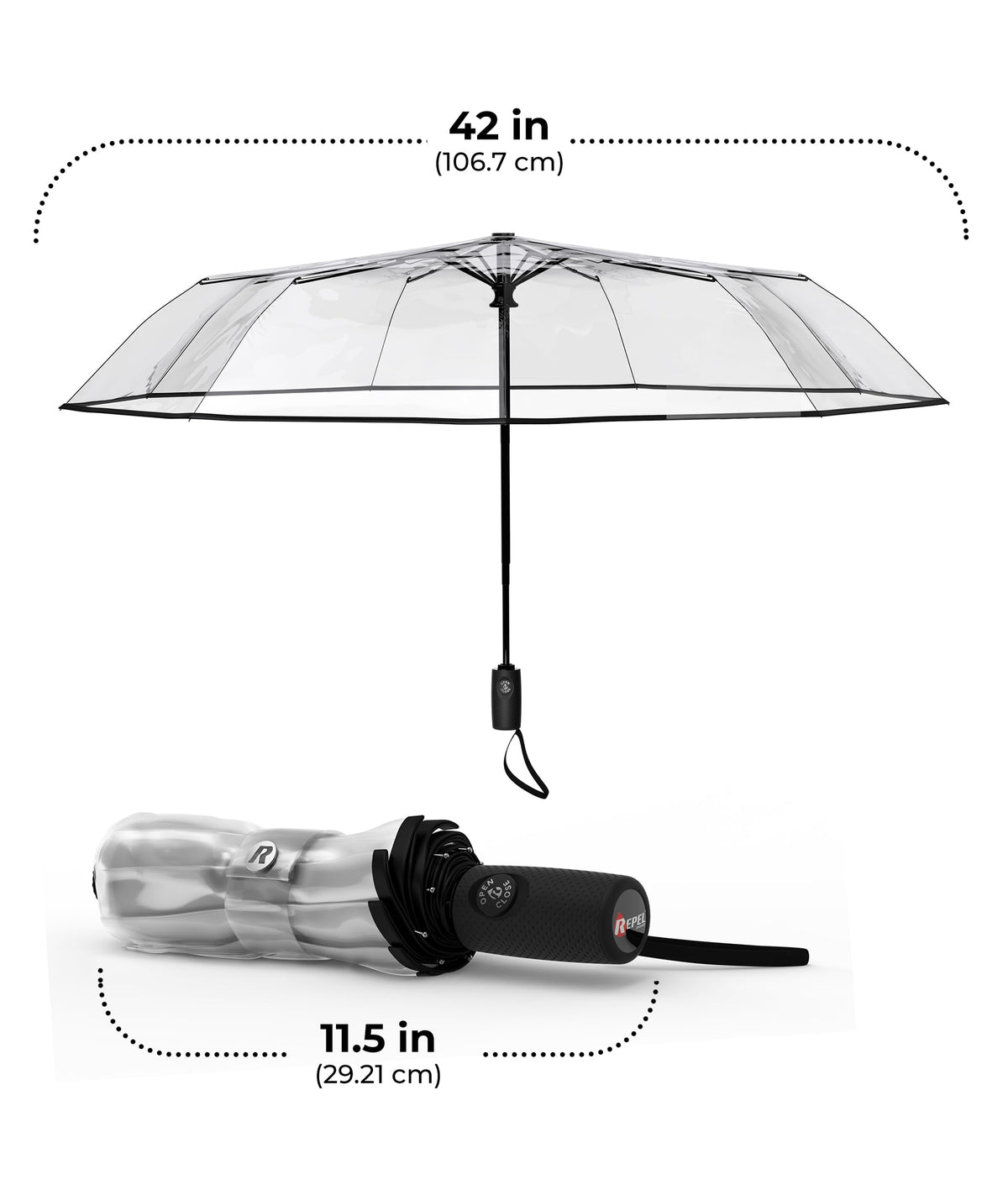 Windproof Travel Umbrella - Compact & Withstands Winds up to 100MPH, Strongest Premium Auto Folding Umbrella for Rain and Sun - Durable, Light & Portable for Women & Men, Fits Backpack & Cars