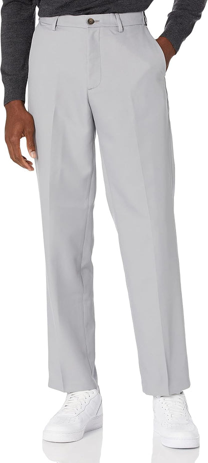Amazon Essentials Men's Classic-Fit Expandable-Waist Flat-Front Dress Pants