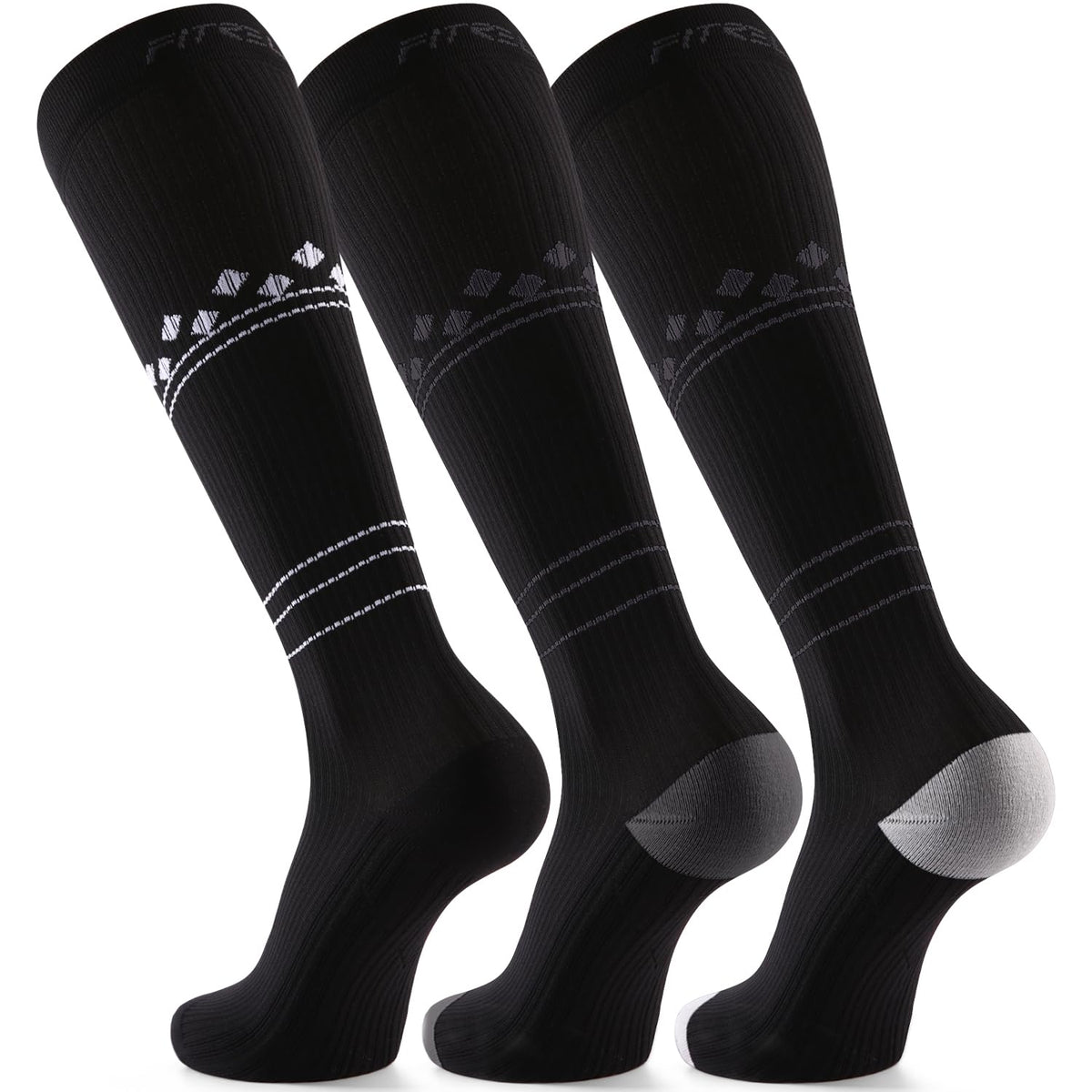 FITRELL 3 Pairs Compression Socks for Women and Men 20-30mmHg-Circulation Support Socks