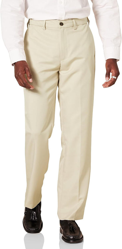 Amazon Essentials Men's Classic-Fit Expandable-Waist Flat-Front Dress Pants