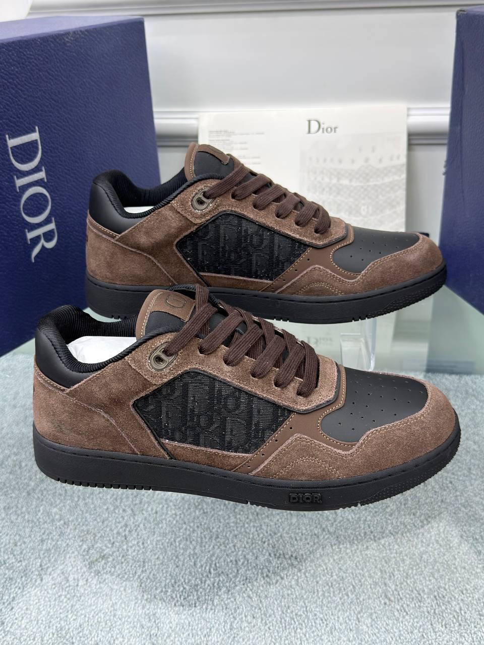 Dior Men B27 Low-Top Sneaker - Kahverengi/Siyah