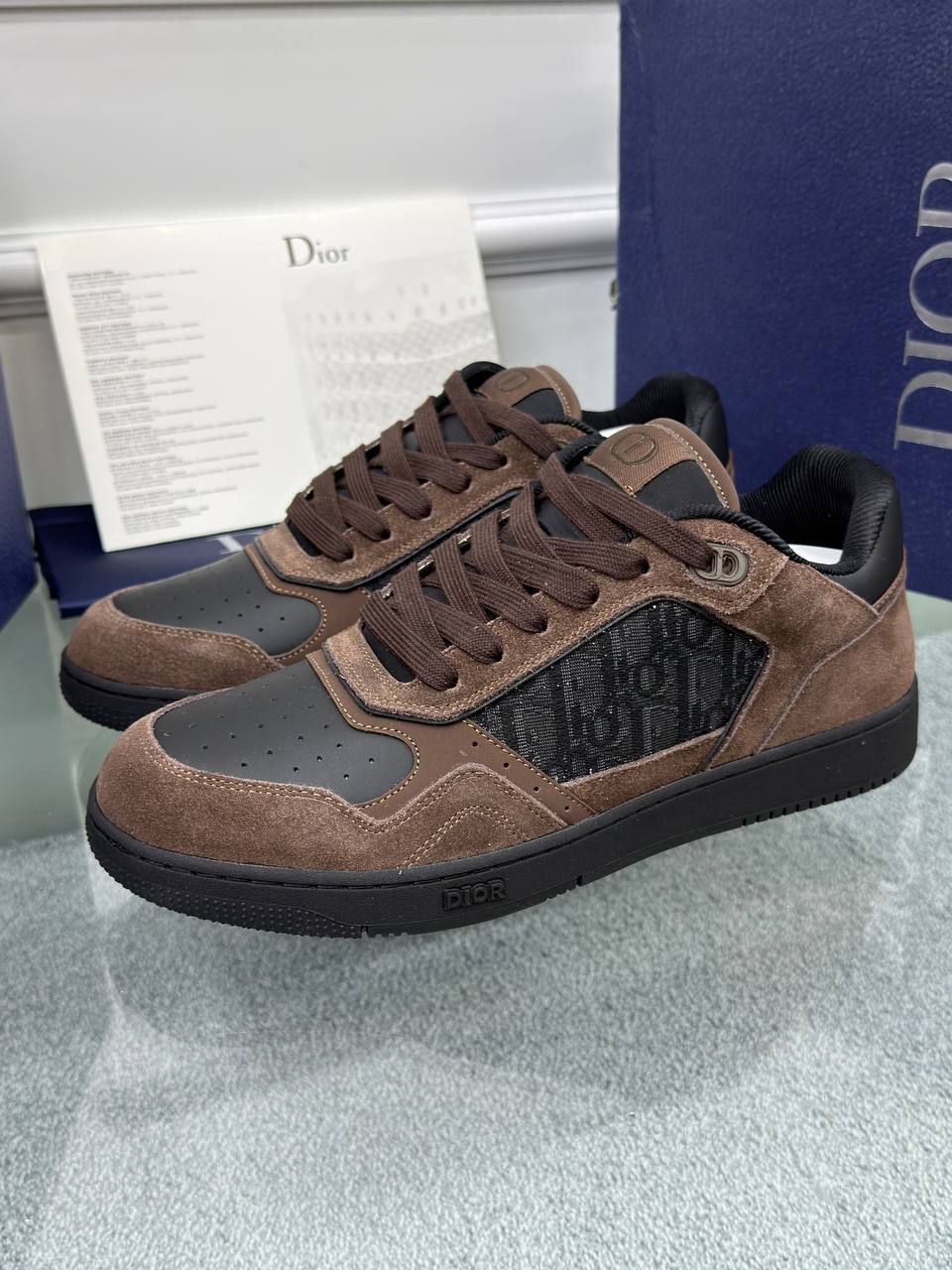 Dior Men B27 Low-Top Sneaker - Kahverengi/Siyah