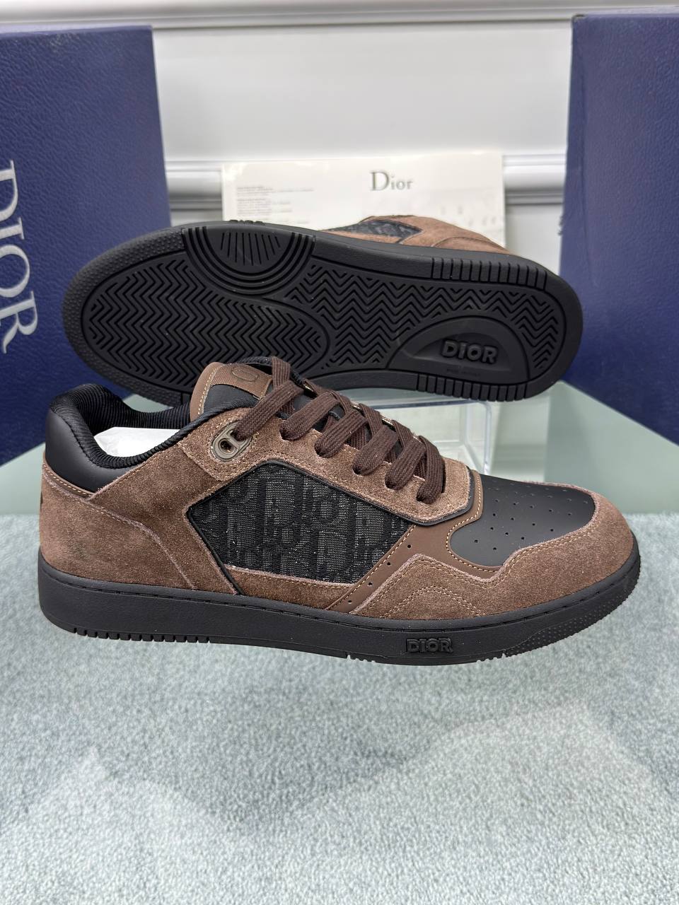 Dior Men B27 Low-Top Sneaker - Kahverengi/Siyah